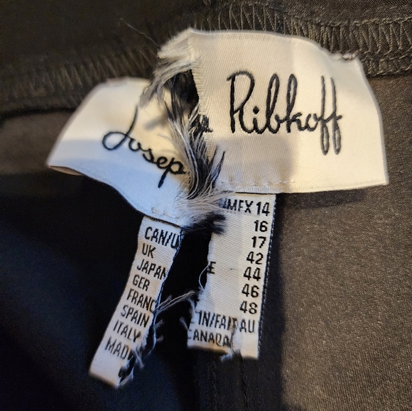 New Joseph Ribkoff Black Stretch Dress Pants Back Slit  Size 14 - Picture 8 of 8